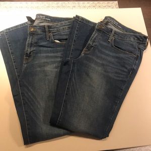 Two pairs of mid rise skinny jeans !